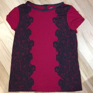 Ann Taylor LOFT red knit top, L